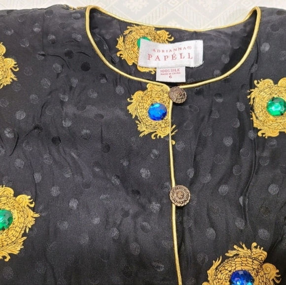 Adrianna Papell Beaded Silk Top 80s 90s Rare Vintage Blouse - Picture 2 of 10